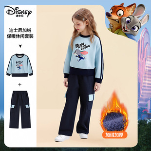 2025加厚儿童套装 冬季 疯狂动物城女童衣服上衣 迪士尼童装 Disney