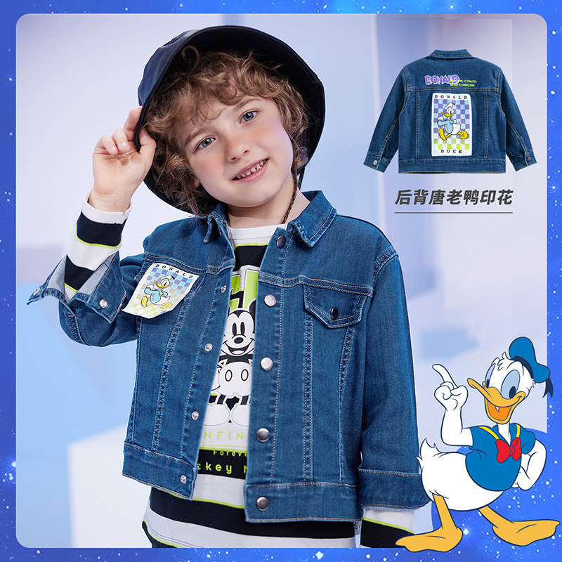 迪士尼童装男童春秋季牛仔外套