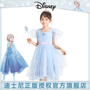伊佳林迪士尼公主裙冰雪奇缘艾莎公主裙女童连衣裙生日礼服25新款