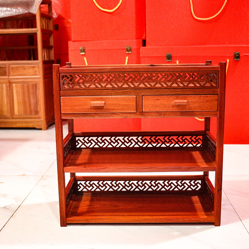 红木缅甸花梨中式置物展示收纳架