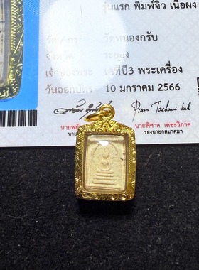 泰子屋龙婆撒空2530年迷你小崇迪粉牌材质金壳鉴定卡泰国直邮拼邮