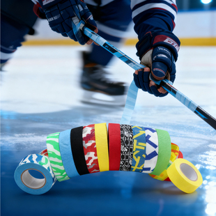 冰球杆胶带曲棍球握杆胶布保护套超耐磨拍头杆身杆尾彩虹摩擦胶布