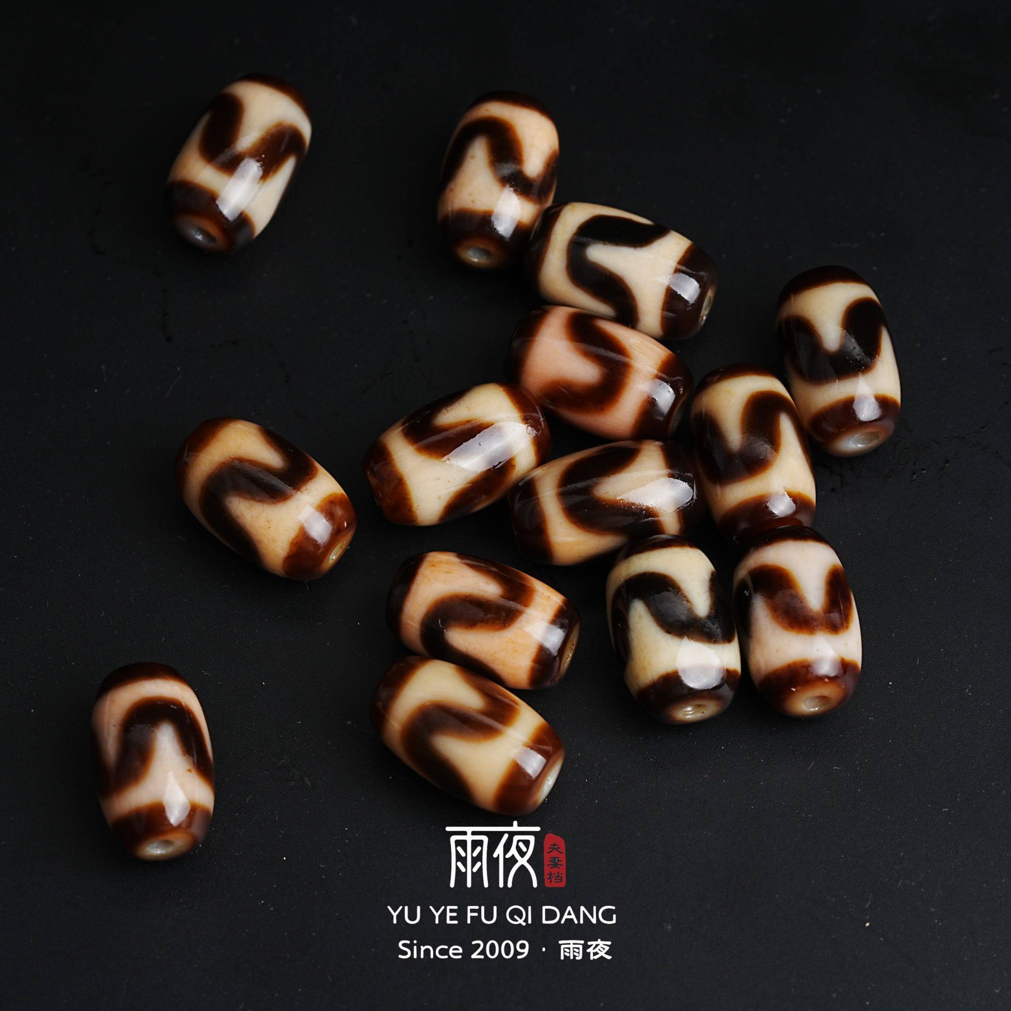 3A虎牙老台湾上肯天珠玛瑙颈饰