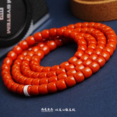 几近无裂！云端超毕业同行回血7mm保山南红直切归圆108