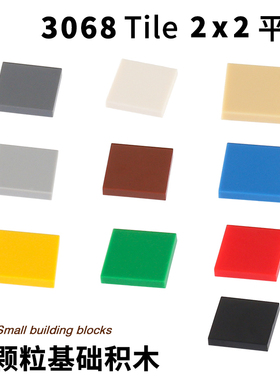 小颗粒积木拼插零件配件3068光面平面板2*2光板散件Flat Tile 2x2