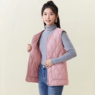 2025新款羽绒棉马甲女秋冬轻薄内胆保暖背心打底大码宽松内穿马夹