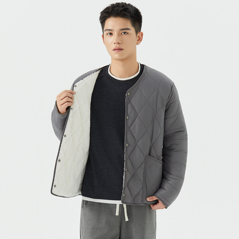 男士加绒轻薄羽绒棉内搭棉服
