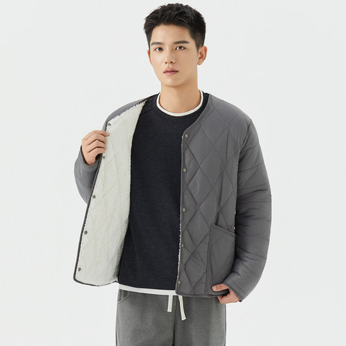 男士加绒轻薄羽绒棉内搭棉服