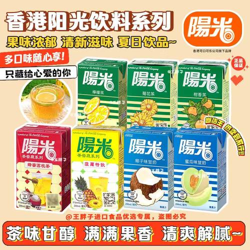 香港版阳光柠檬茶菊花黑加仑橙子苹果汁味特饮料夏日茶饮品整组