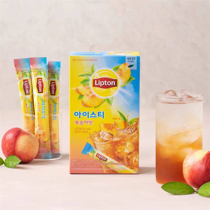 韩国进口立顿Lipton水蜜桃柠檬冰红茶速溶冰茶粉浓缩夏日饮料冲饮