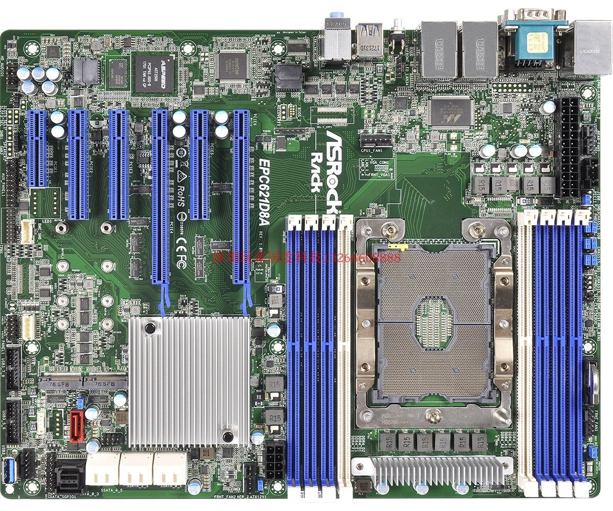 全新永擎EPC621D8A 3647工作站主板 支持8124  8175 W-3175X 8280