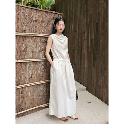 MMCDITION亚麻连衣裙女春夏新款