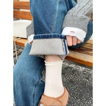 3th Morning 自留裤型 小个子高腰窄版直筒薄绒牛仔裤ZY3681