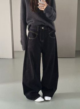 ICC 爆款延续抓绒美式弯刀裤设计感口袋牛仔裤女广州十三行10592