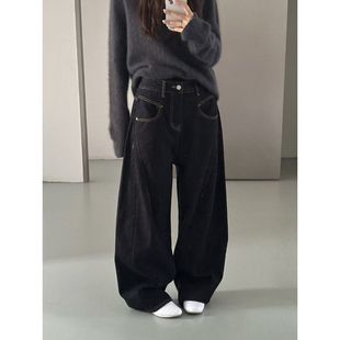 设计感口袋牛仔裤 ICC 弯刀裤 延续抓绒美式 女广州十三行10592 爆款