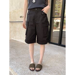 女春季 新款 宽松直筒阔腿裤 MMC 五分裤 休闲裤 小个子短裤 DITION工装