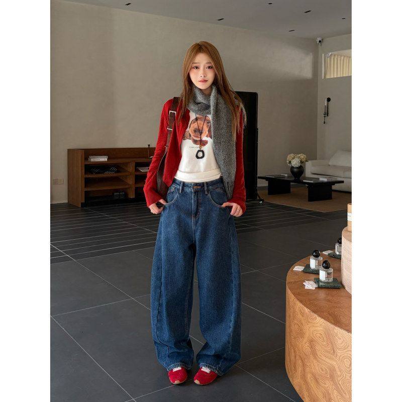 ICC 高级腔调感植绒深蓝色弯刀裤小众大口袋牛仔裤女十三行10643,女装/女士精品,连衣裙,淘宝优惠券,粉丝福利购,淘宝优惠卷