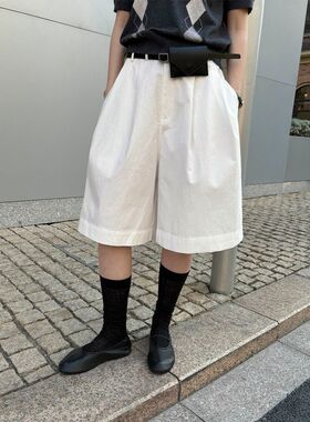 TG 通勤休闲裤 高腰压褶A字阔腿藏肉显腿长五分裤女2026春款26238