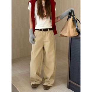 女十三行女款 ICC 简约卷边休闲裤 分割显瘦直筒裤 10586 复合绒窄版