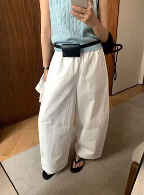 TG 松弛感本命裤 遮肉显瘦舒适棉混纺阔腿裤女2026春款长裤26255