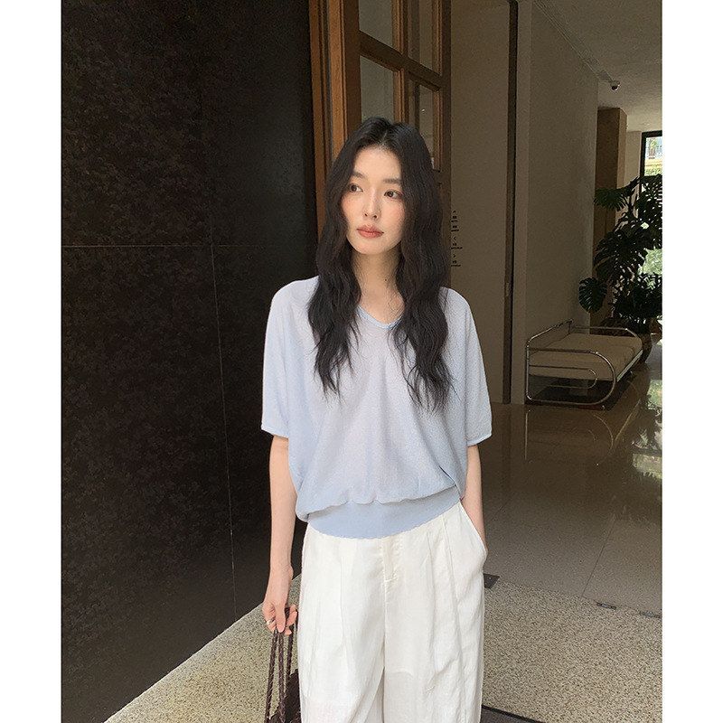 MMC蝙蝠袖后背镂空设计感针织衫