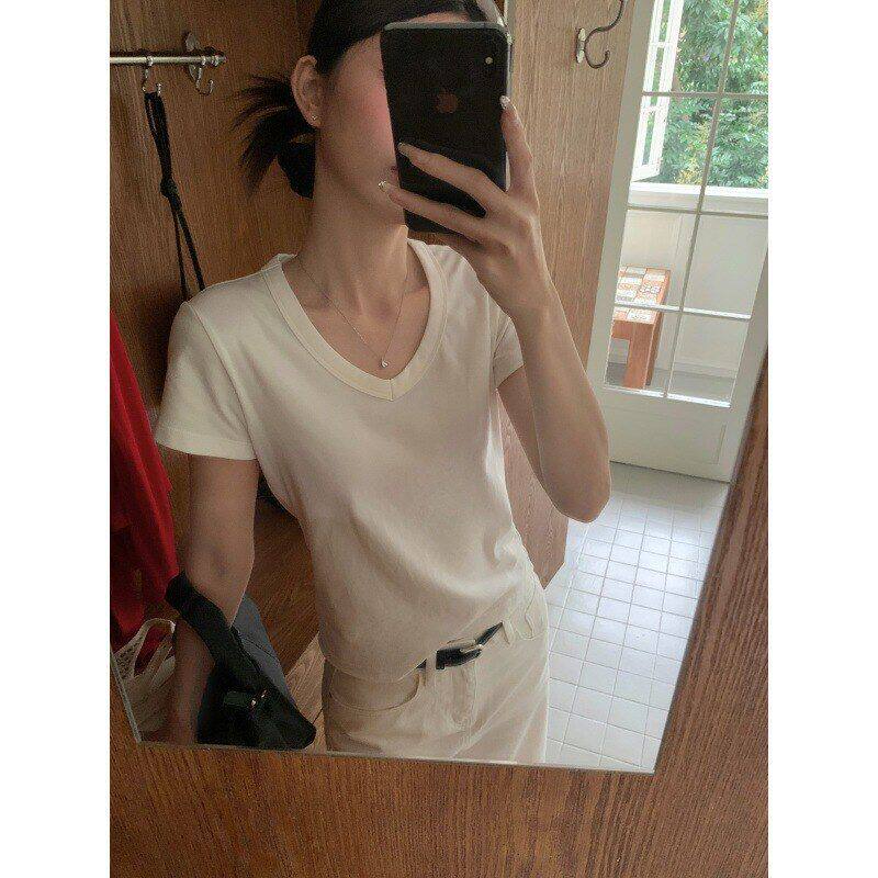 GAGD不踩雷领正肩锁骨恤女夏季