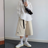 2023夏季宽松直筒七分裤阔腿裤男女工装短裤k7182p58，男装休闲裤，电商A138B