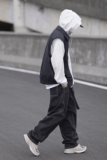 日系美式城市男孩宽松牛仔裤带腰带工装长裤k7231p75控98，男装牛仔裤，电商A138B