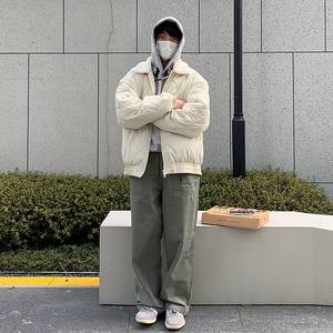 羊羔毛领菱格潮牌短款棉衣外套my9267p138控168图片