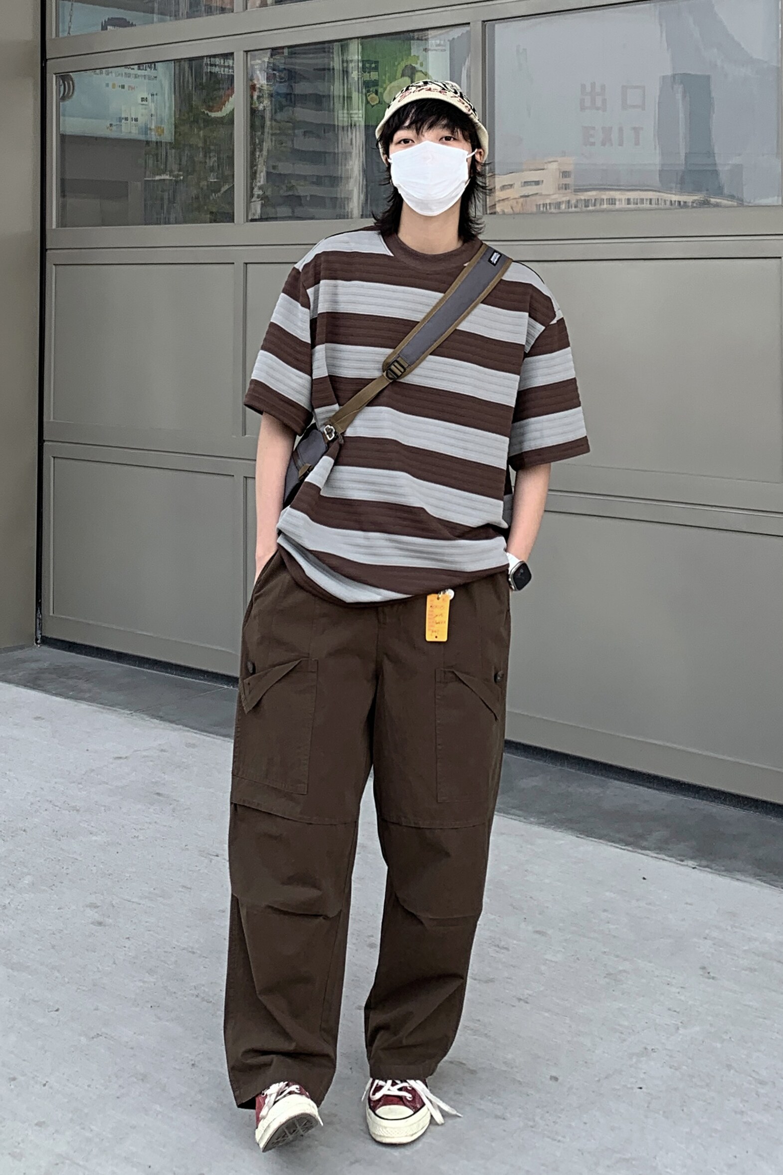 2024夏季新款潮牌条纹短袖T恤t1162p55,男装T恤,电商A138B
