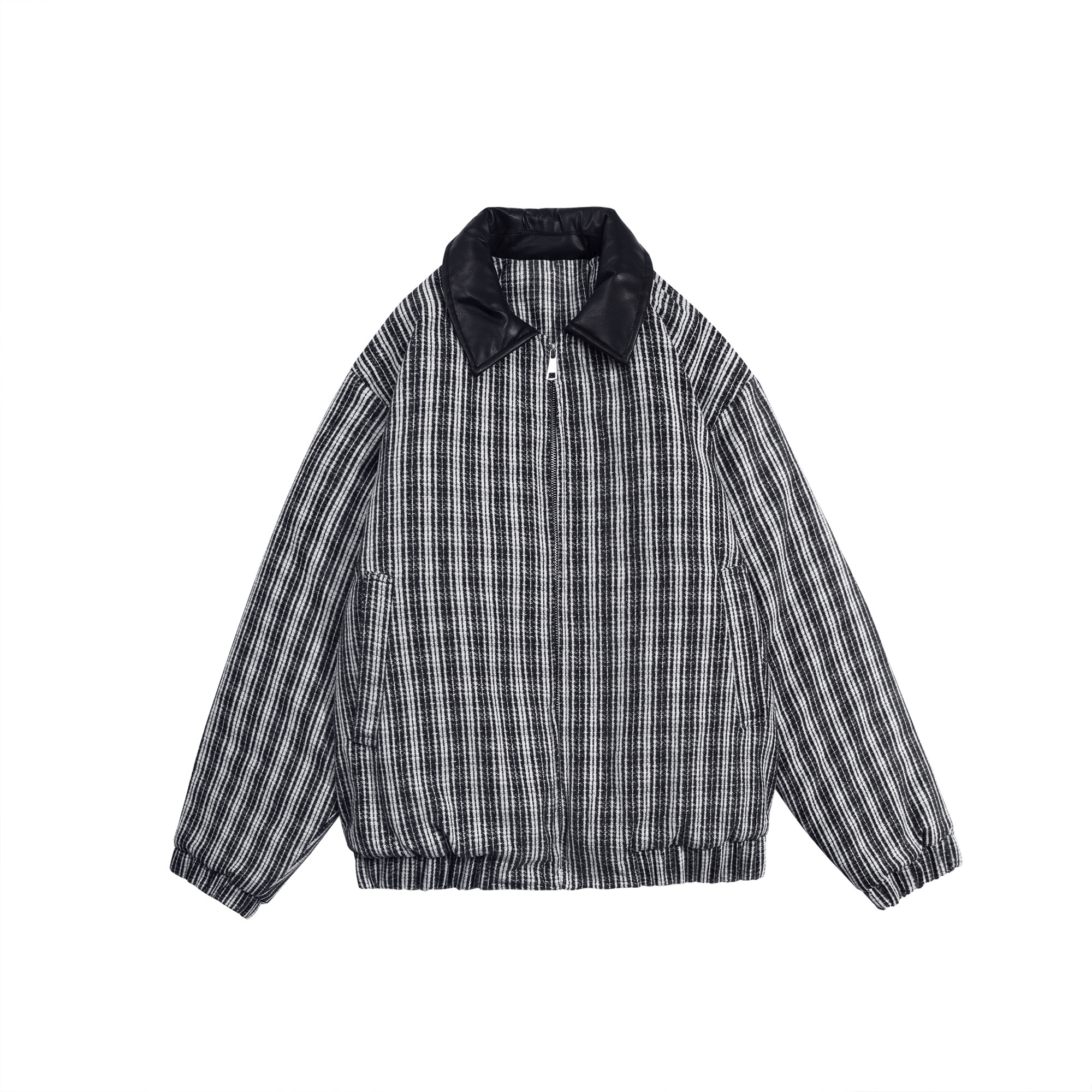 2024秋冬皮领翻领条纹棉衣棉服MY9256P125控168100聚酯纤维,男装棉衣,电商A138B