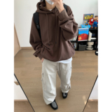 春秋新款韩版宽松慵懒风纯色连帽卫衣w5111p85，男装卫衣，电商A138B