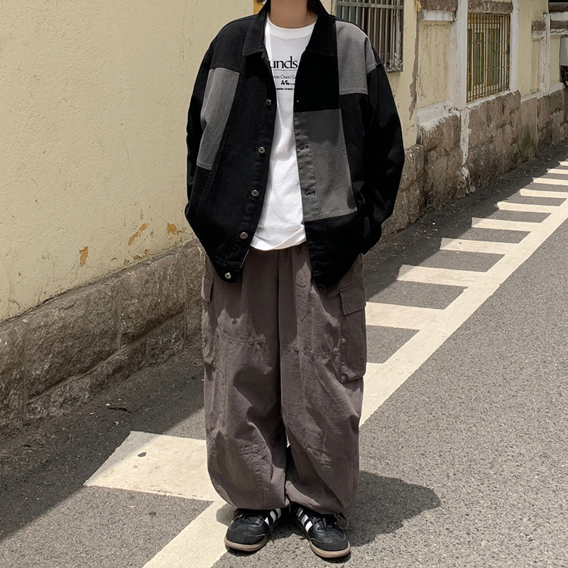 2024春潮牌拼接重工洗水夹克外套jk9231p128,男装夹克,电商A138B