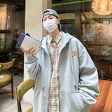 2023秋新款美式复古发泡印花开衫连帽卫衣W5059p78控98，男装卫衣，电商A138B