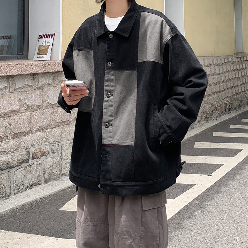 2024春潮牌拼接重工洗水夹克外套jk9231p128,男装夹克,电商A138B