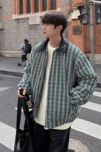 2024秋冬皮领翻领条纹棉衣棉服MY9256P125 100聚酯纤维图片