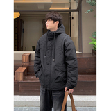 2024秋冬抽绳连帽短款棉服棉衣MY9263P158100聚酯纤维，男装棉衣，电商A138B