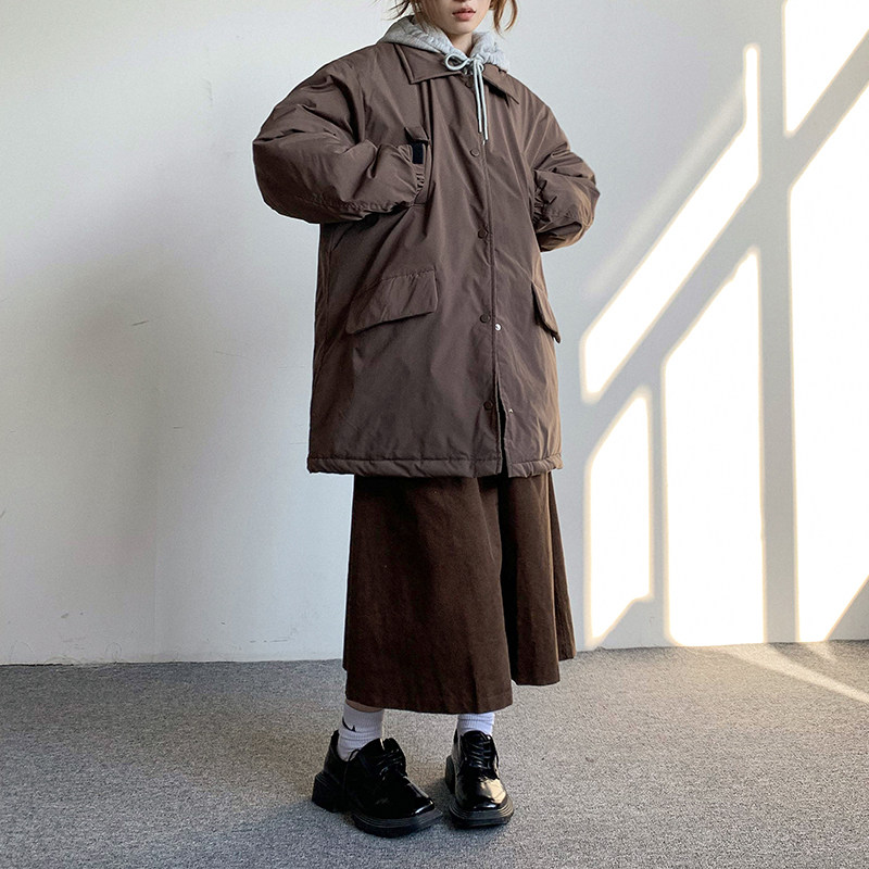 假两件连帽中长款棉衣my9265p155,女装棉衣/棉服,电商A138B