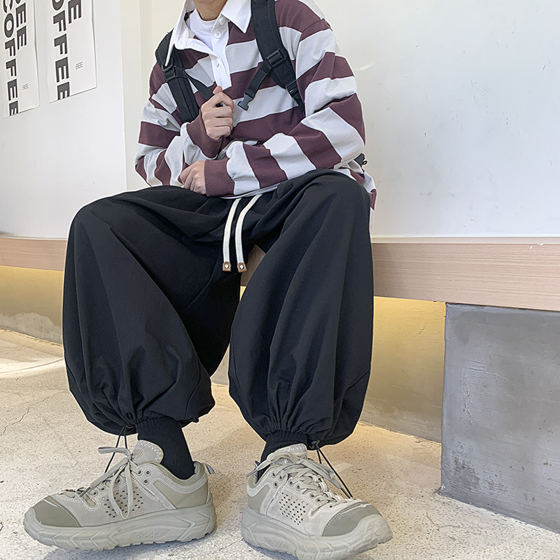 青少年宽松大码休闲裤灯笼裤九分裤长裤k7199p55控68图片
