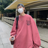 2023秋新款圆领套头潮牌美式图案印花情侣卫衣w5081p58控78，男装卫衣，电商A138B