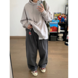 日系复古春秋宽松潮牌阔腿裤工装裤k7361p78100棉，男装休闲裤，电商A138B