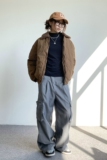 格纹羊羔毛领短款棉衣my9267p138，男装棉衣，电商A138B