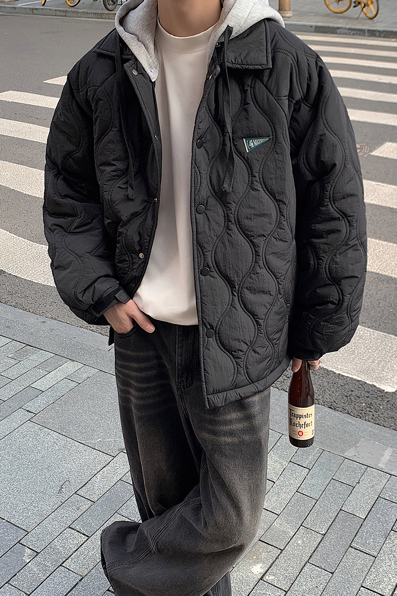 2024冬可拆卸连帽抽绳刺绣标棉服棉衣MY9268P138100聚酯纤维,男装棉衣,电商A138B