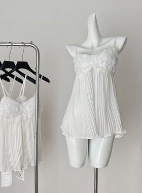 KARA批发丨OKMA SHOP新款白色吊带背心修身气质纯欲风性感v领上衣