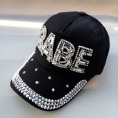 水钻棒球帽子带钻时尚 遮阳鸭舌帽女士2025新款 潮显脸小高颅顶深顶