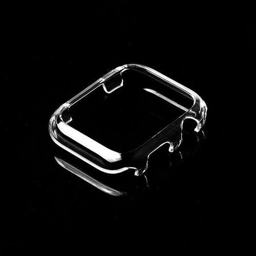 适用Apple watch7透明壳边框保护套苹果手表S6半包水晶壳单底素材