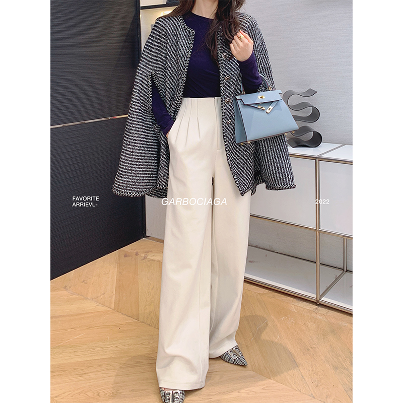 纤依百秀【龙】磨毛细条纹磨毛休闲裤 冬 0319