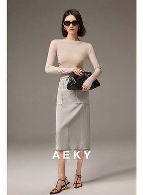 纤依百秀【AE] 高端系列日本进口莱赛尔纤维/羊绒混纺针织衫 8006