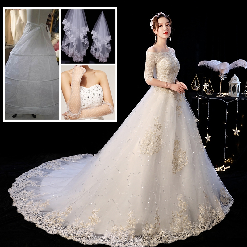  White Wedding Dragon Tail and 3 Pieces 096+XL   + $9.43 