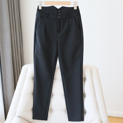 黑色腰封式韩版西装裤直筒显瘦